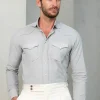 Stone velvet effect western shirt - Made in Italy