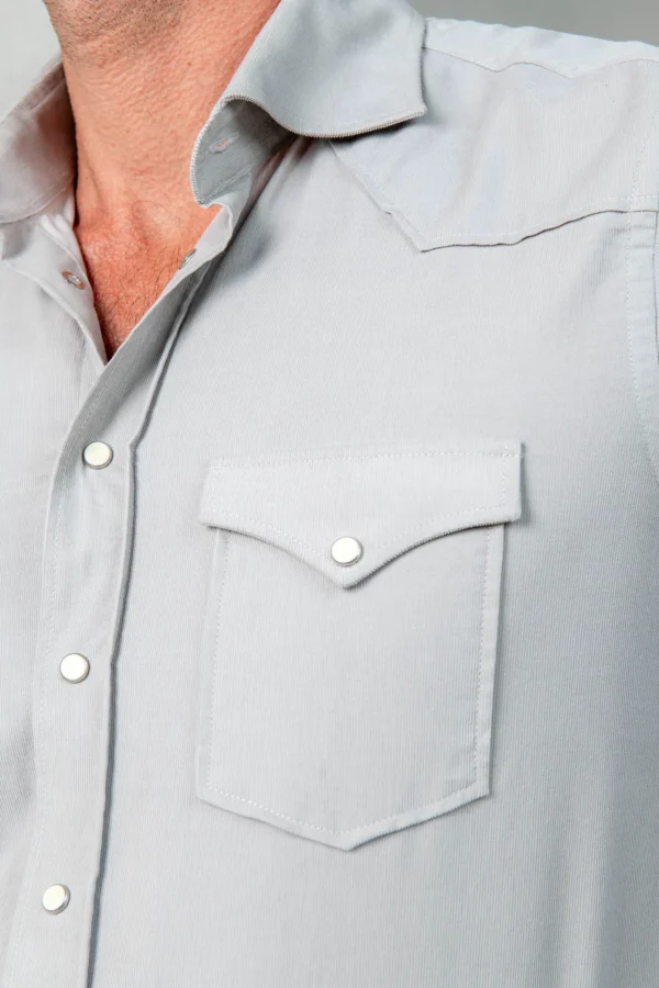 Stone velvet effect western shirt - Made in Italy