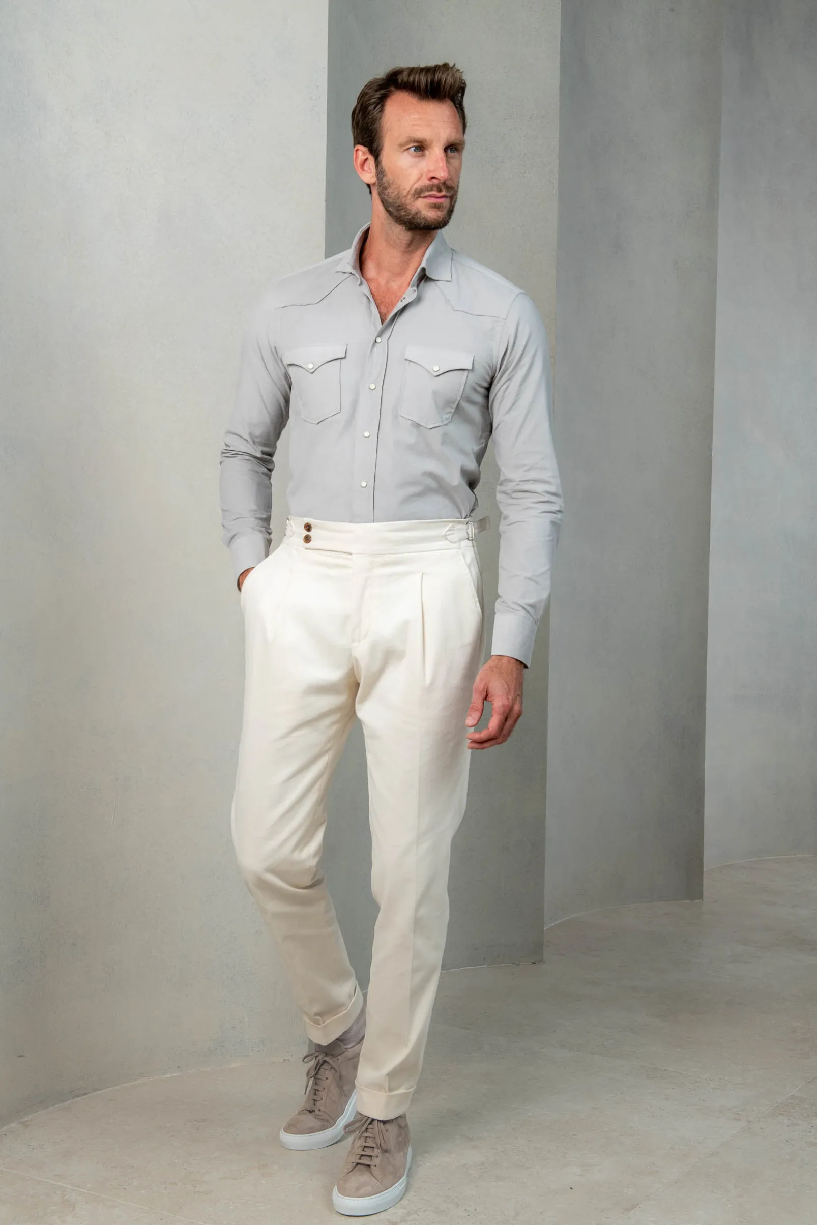 stone_velvet_effect_weste_3.webp Stone velvet effect western shirt - Made in Italy