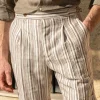 Striped linen shorts - Made in Italy