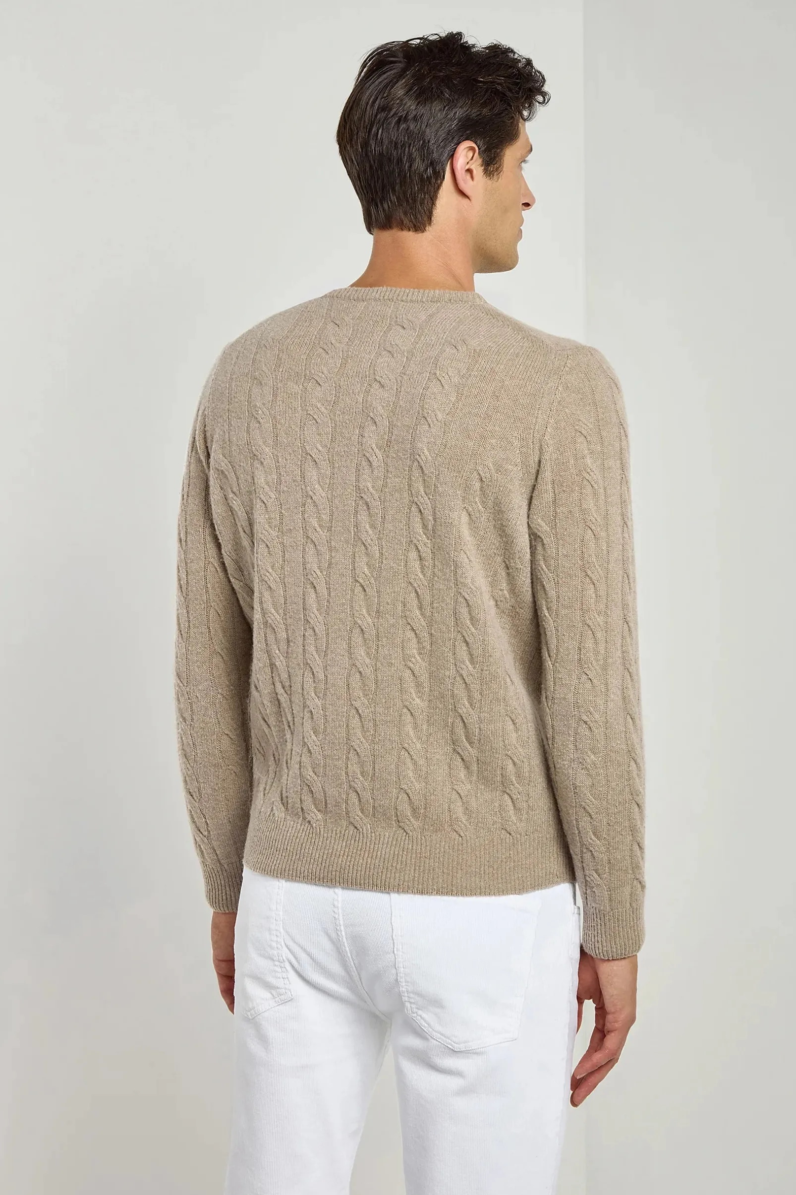 taupe_cable_knit_sweater__3.webp Taupe cable knit sweater – Made in italy
