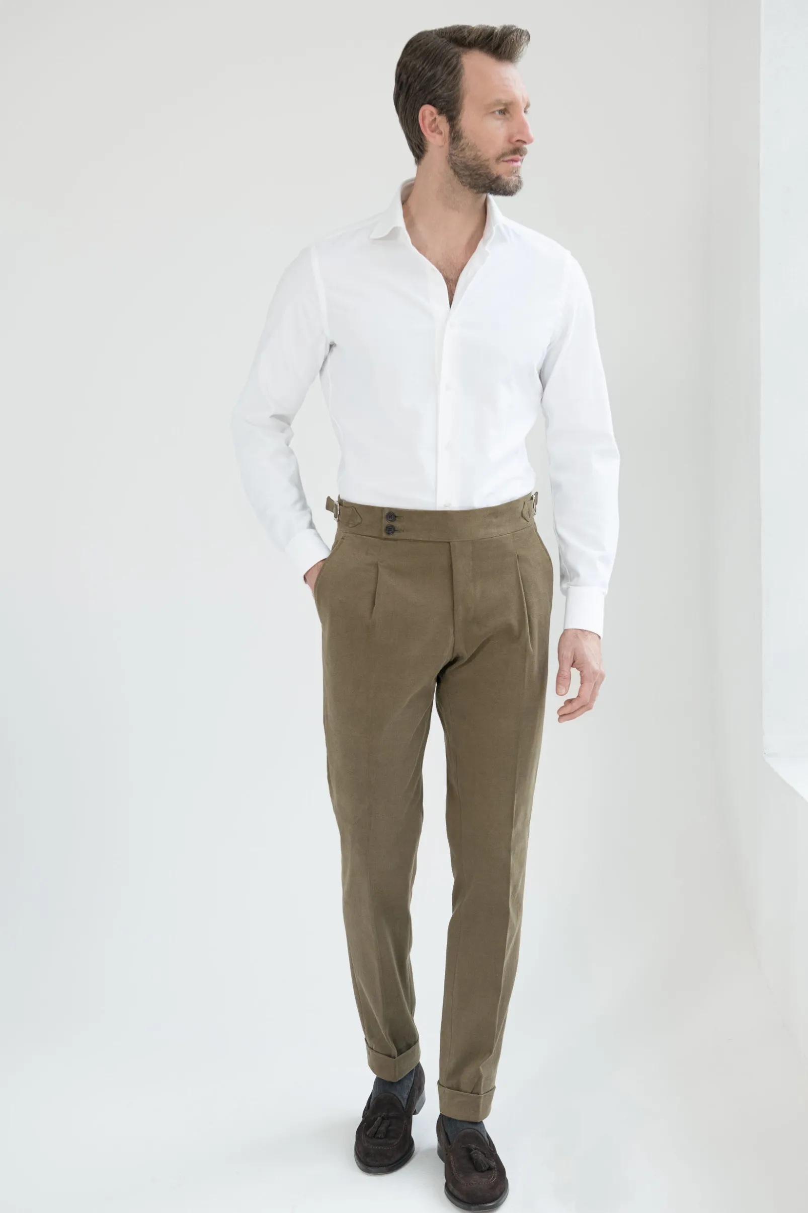 taupe_cotton_soragna_trou_1.webp Taupe cotton Soragna trousers - Made in Italy