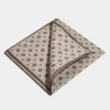 Taupe fancy reversible pocket square - Made in Italy