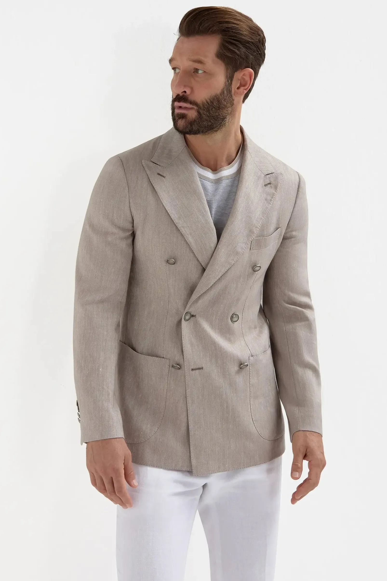 taupe_herringbone_double__0.webp Taupe herringbone double breasted jacket - Made in Italy