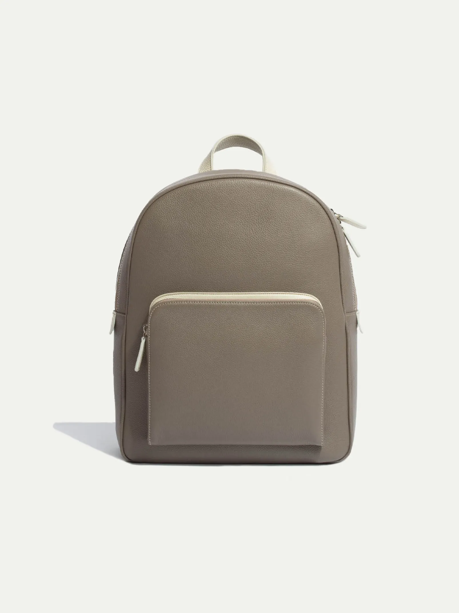 taupe_leather_backpack__m_0.webp Taupe leather backpack - Made in Italy