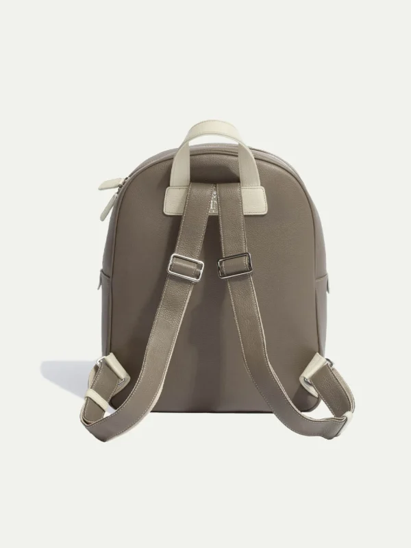 Taupe leather backpack - Made in Italy