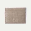 Taupe leather card holder - Made in Italy