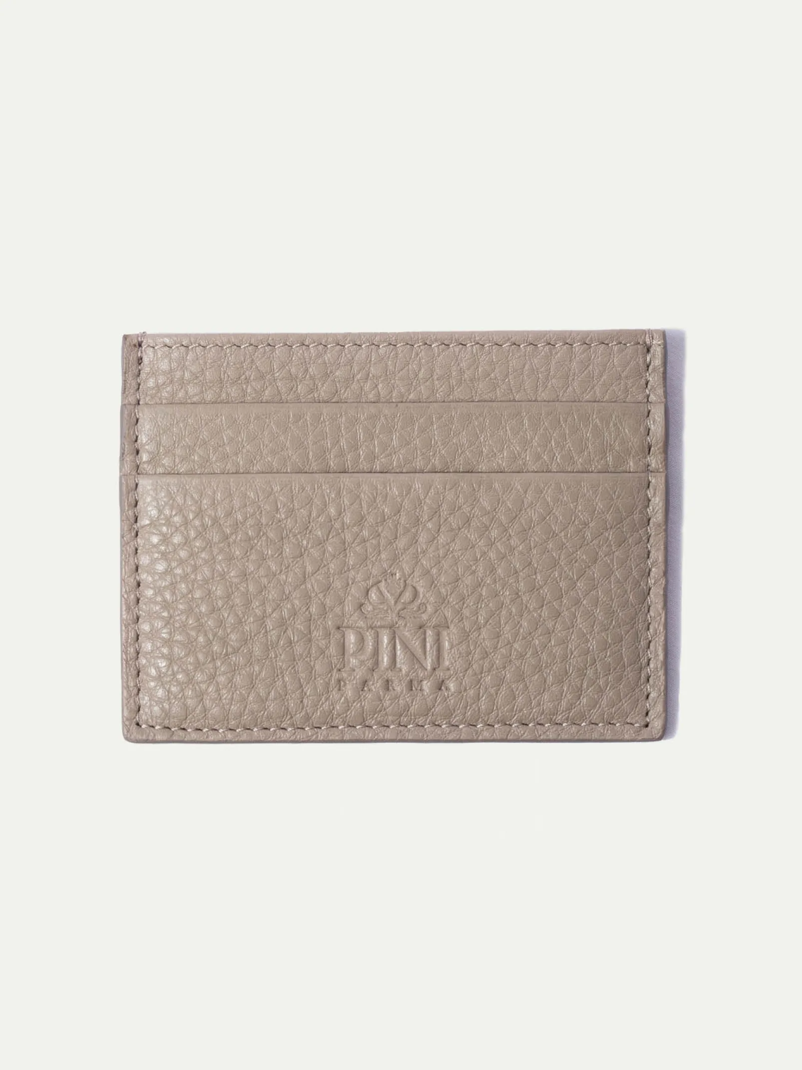 taupe_leather_card_holder_0.webp Taupe leather card holder - Made in Italy