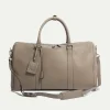 Taupe leather weekender bag - Made in Italy