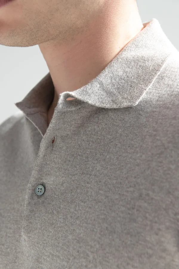 Taupe Merino polo – Made in Italy