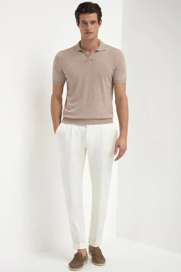 Taupe polo - Made in Italy