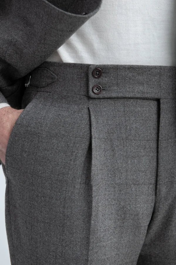 Taupe Prince of Wales suit - Made in Italy