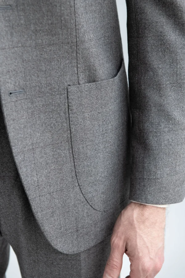 Taupe Prince of Wales suit - Made in Italy