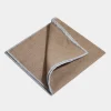 Taupe reversible pocket square - Made in Italy