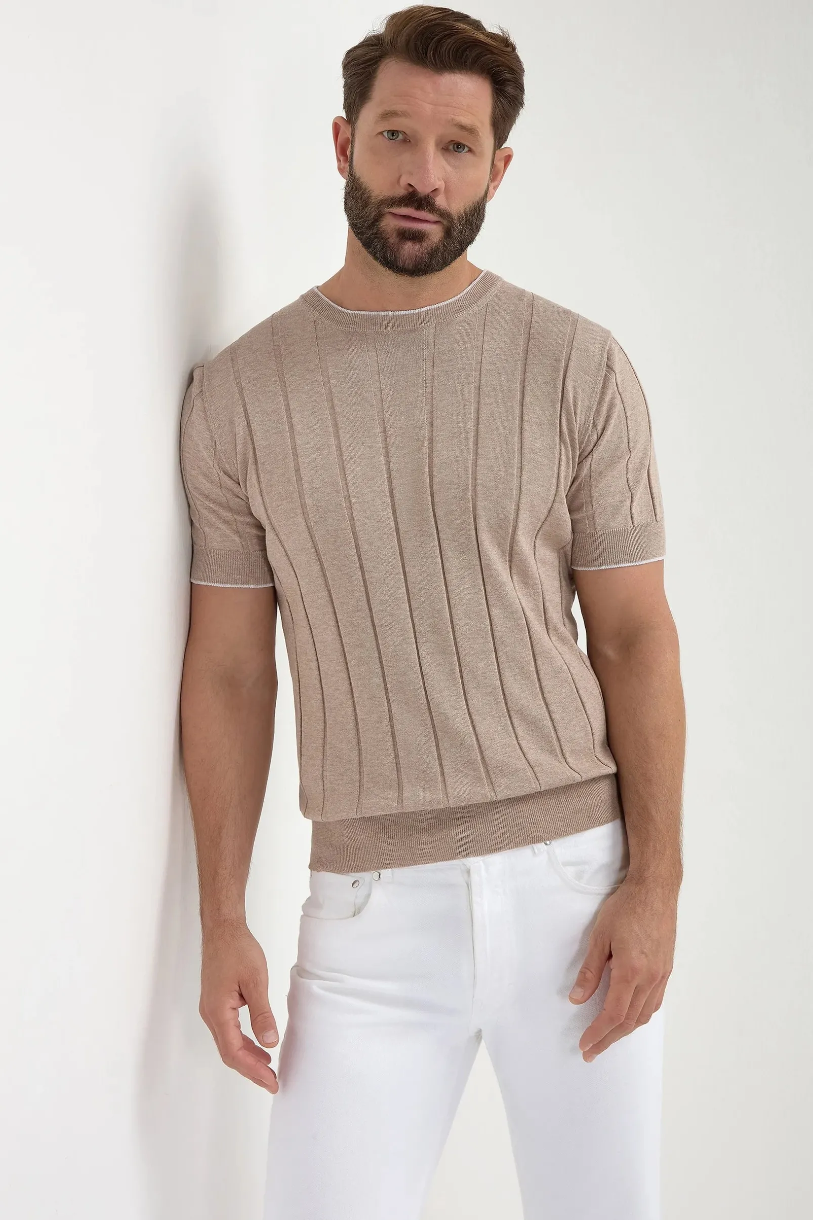 taupe_ribbed_tshirt__made_0.webp Taupe ribbed t-shirt - Made in Italy