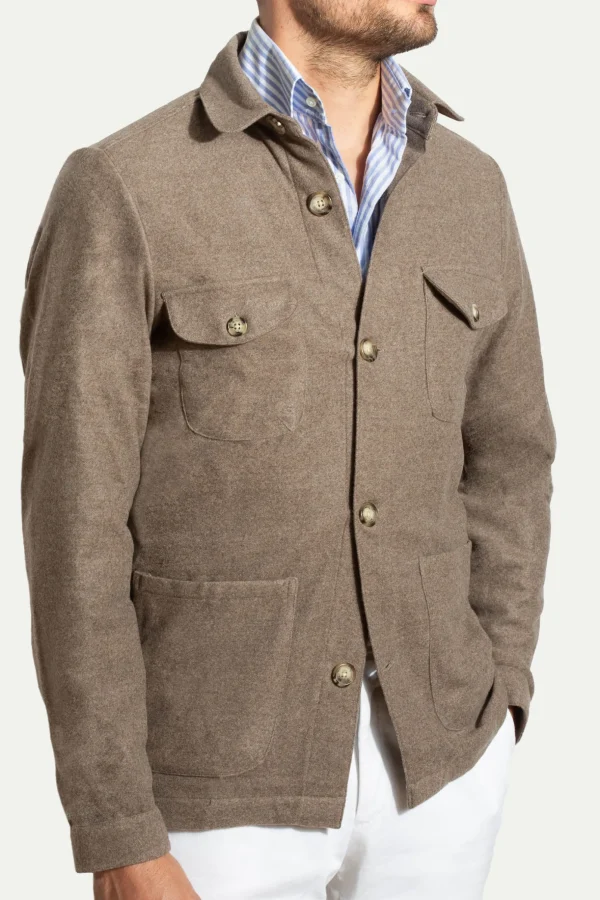 Taupe Safari Jacket flannel Super 180s – Made in Italy