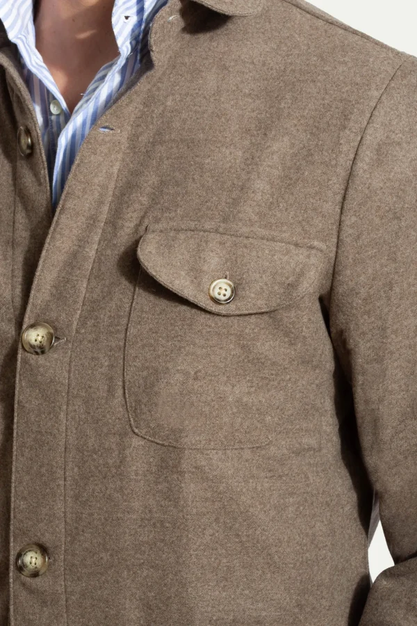 Taupe Safari Jacket flannel Super 180s – Made in Italy
