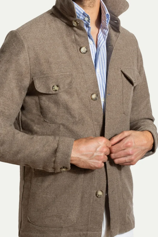 Taupe Safari Jacket flannel Super 180s – Made in Italy