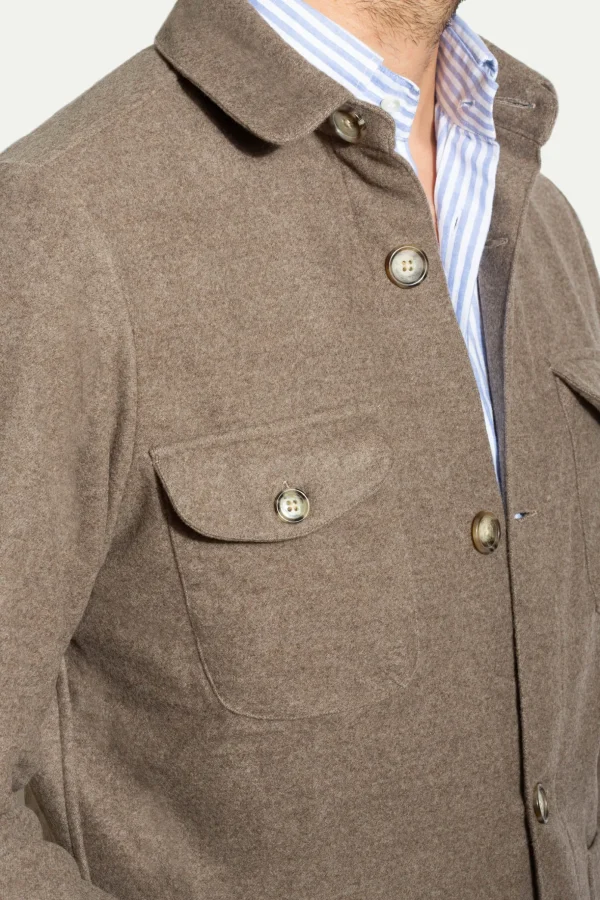 Taupe Safari Jacket flannel Super 180s – Made in Italy