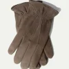 Taupe suede gloves - Made in Italy