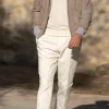 Taupe suede hooded bomber jacket – Made in Italy