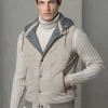 Taupe suede padded vest - Made in Italy