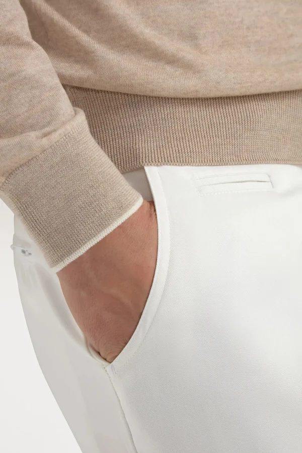 Taupe Tasmanian wool full zip cardigan - Made in Italy