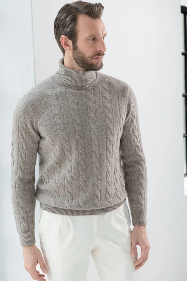 Taupe turtleneck – Made in Italy