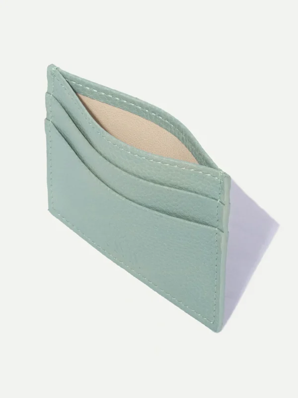 Verde acqua leather card holder - Made in Italy