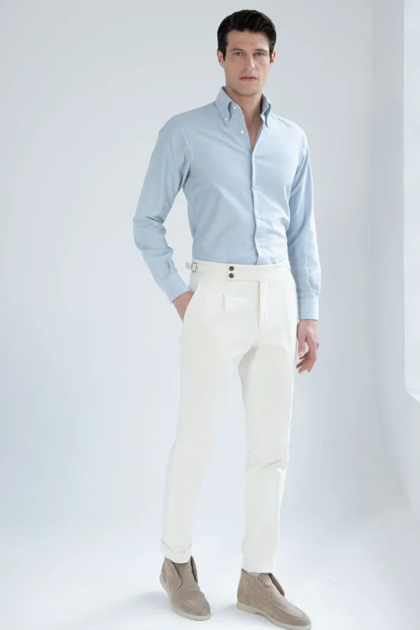 Water green soft oxford button down shirt - Made In Italy