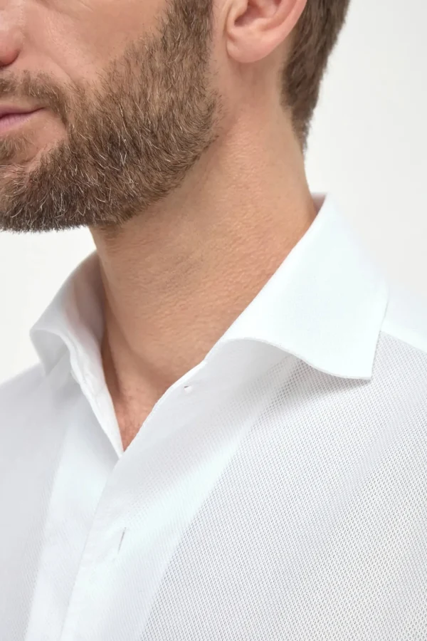 White basketweave shirt - Made in Italy