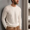White cable knit sweater – Made in italy