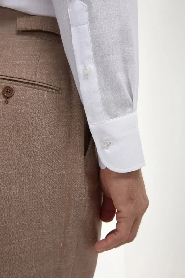 White chambray button down shirt - Made in Italy