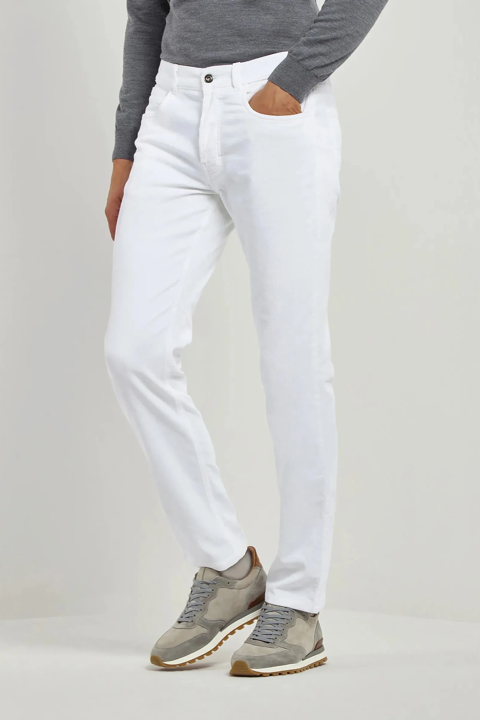 white_corduroy__pocket__m_0.webp White corduroy 5 Pocket - Made in Italy