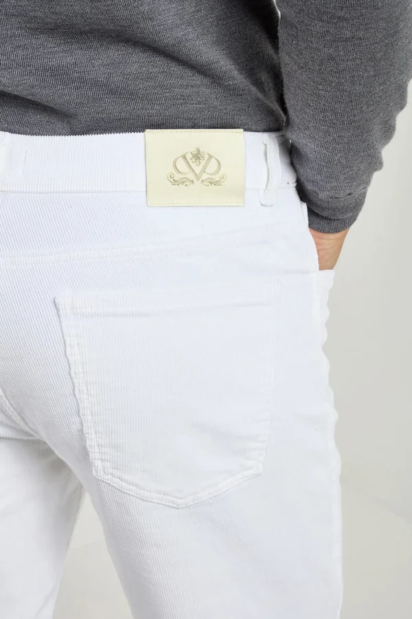 White corduroy 5 Pocket - Made in Italy