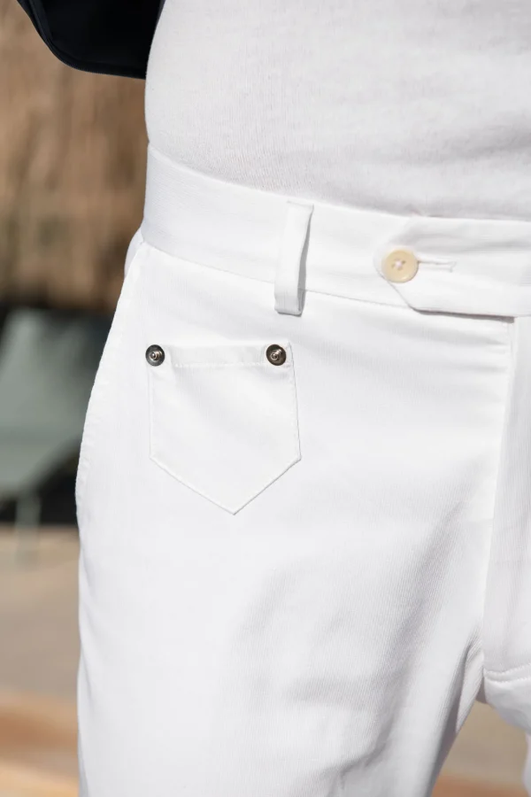 White cotton Sirmione trousers - Made in Italy