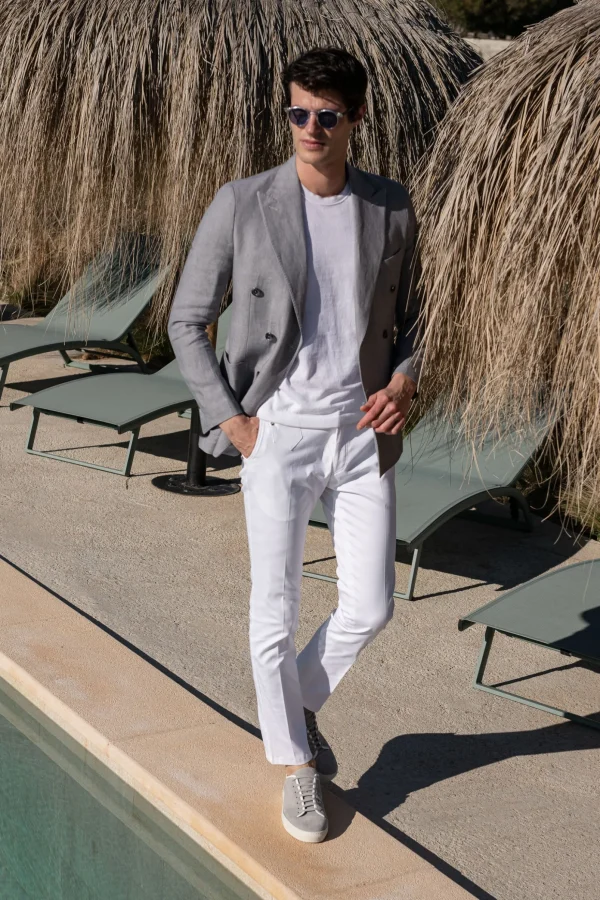 White cotton Sirmione trousers - Made in Italy