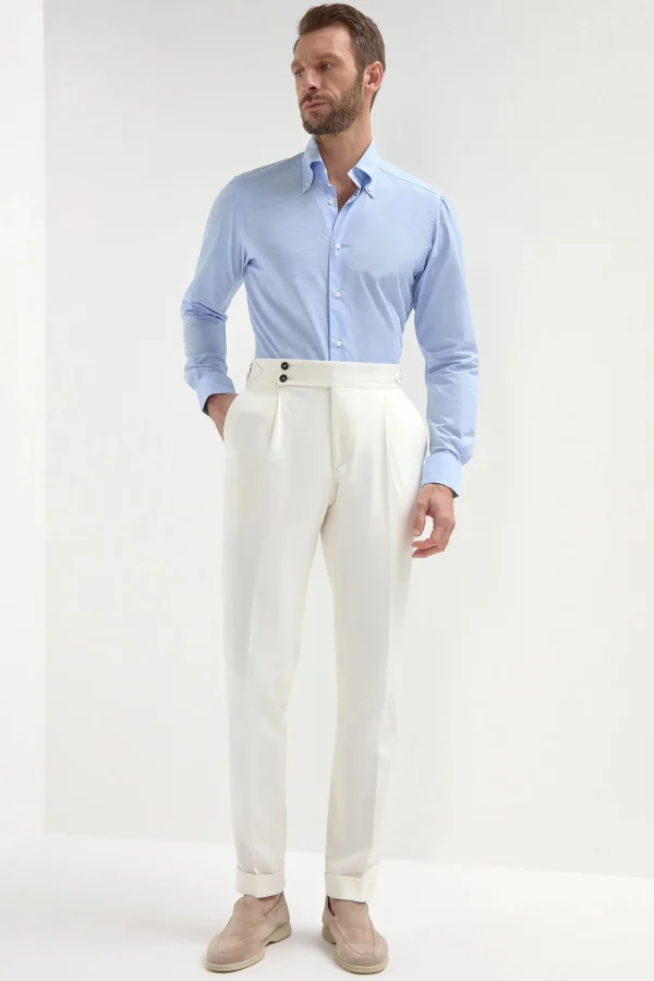 White cotton Soragna trousers - Made in Italy
