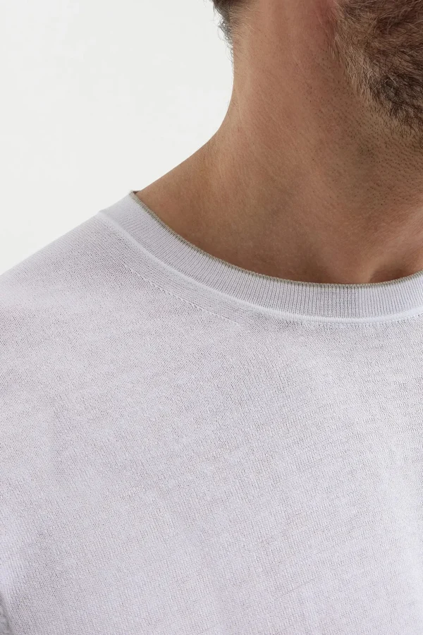 White knitted t-shirt - Made in Italy