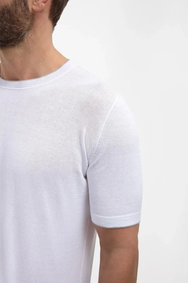 White knitted t-shirt - Made in Italy