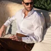 White linen button down shirt - Made In Italy