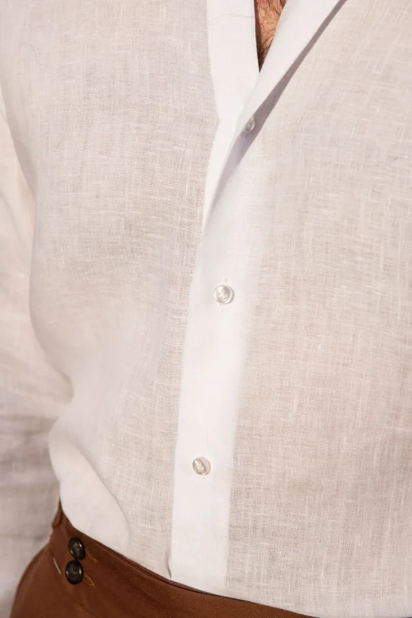 White linen button down shirt - Made In Italy