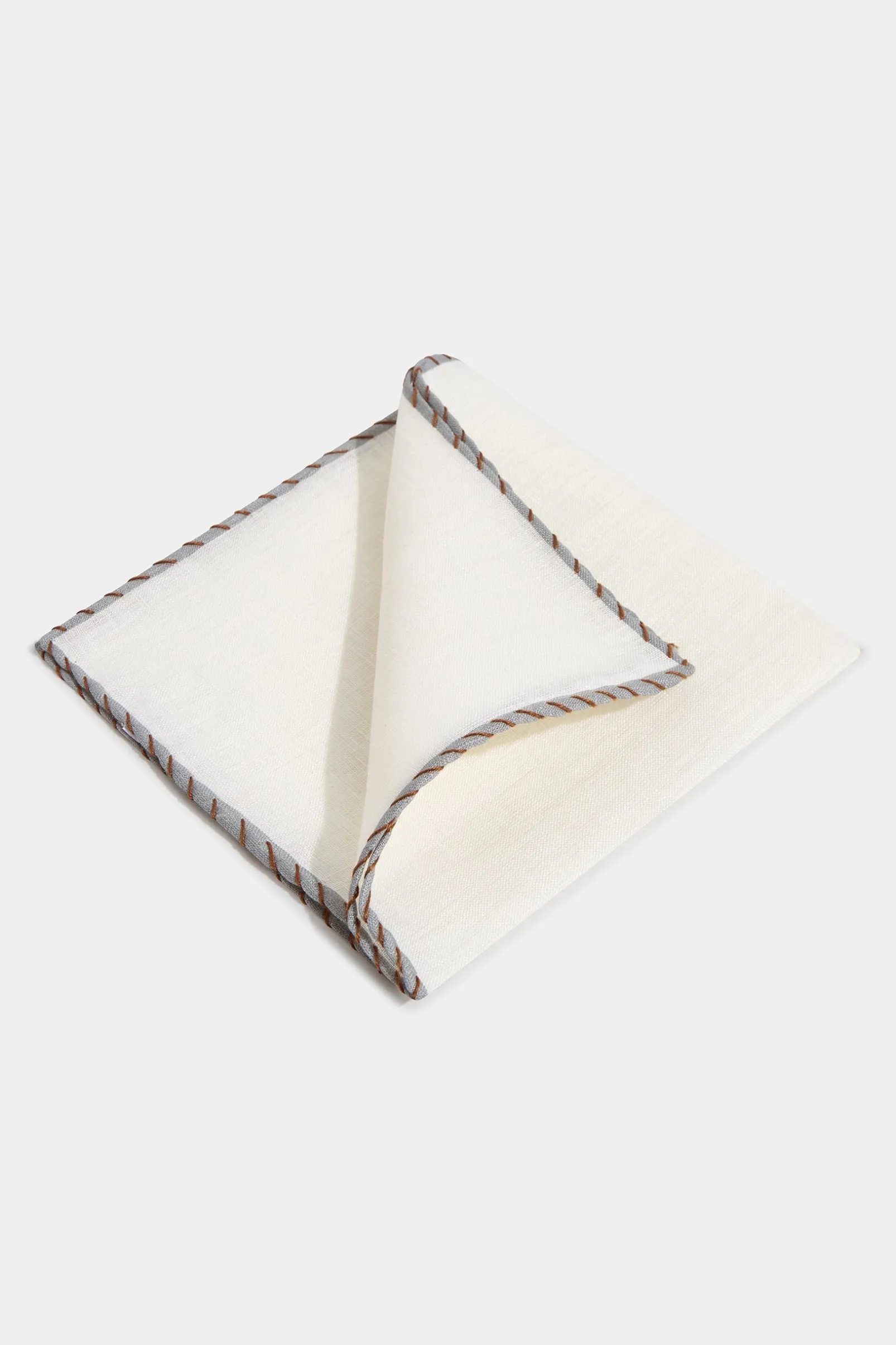 white_linen_pocket_square_0-4.webp White linen pocket square with grey and cognac edges - Made in Italy