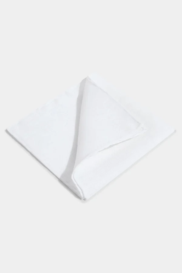 White linen pocket square - Made in Italy