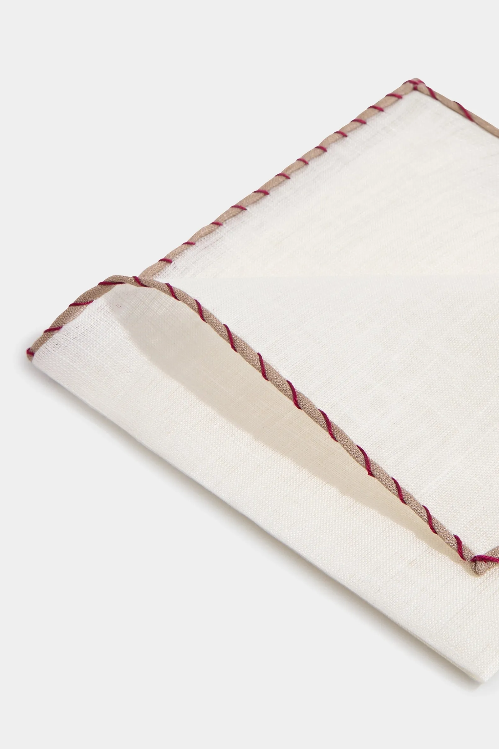 white_linen_pocket_square_1-5.webp White linen pocket square with beige and red edges - Made in Italy