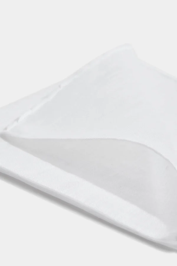 White linen pocket square - Made in Italy