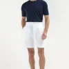 White linen relaxed shorts - Made in Italy