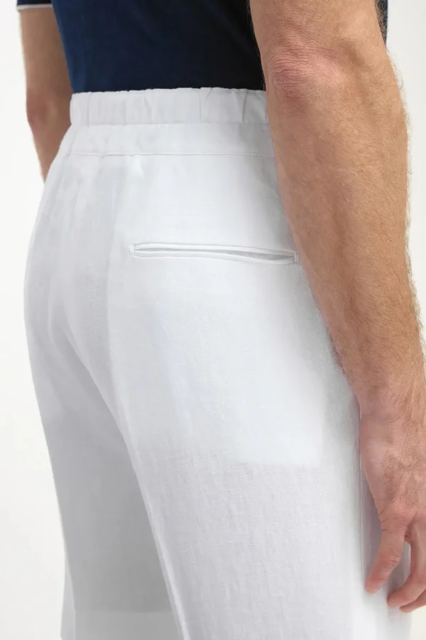 White linen relaxed shorts - Made in Italy