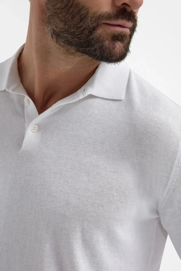 White long sleeve polo - Made in Italy