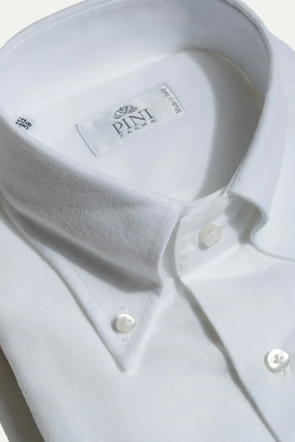White soft touch button down shirt - Made In Italy